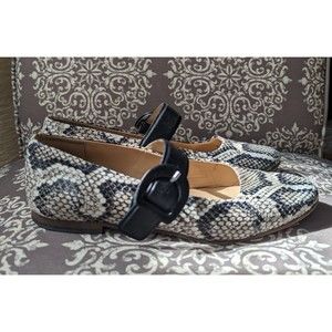 M Gemi Womens 9.5 Eur 39.5 Flats Snake Print Strap Mary Jane Shoes Slip On